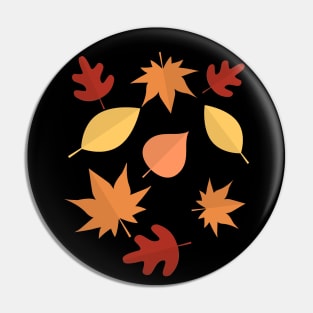 Autumn Fall Leaves Offset Pattern Design Pin