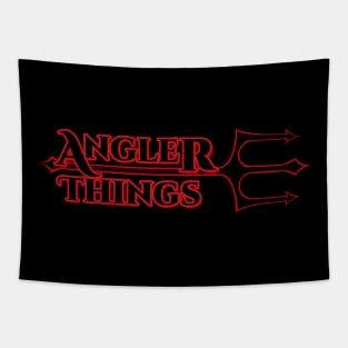 Angler Things Red - funny fishing shirts Tapestry