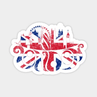 London Flag Typography Magnet