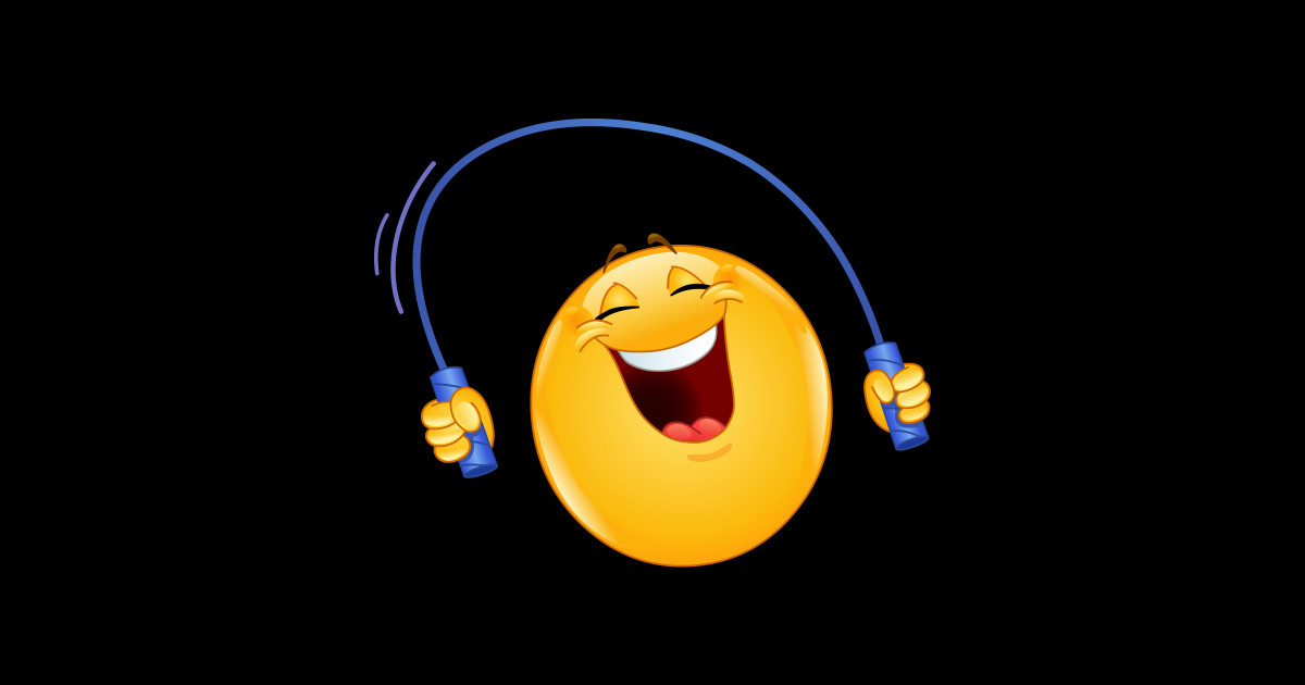 Emoticon with skipping rope Emoji Sticker TeePublic