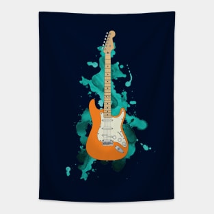 S-Style Electric Guitar Orange Color Tapestry