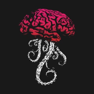 Horror Brain - Red and White T-Shirt