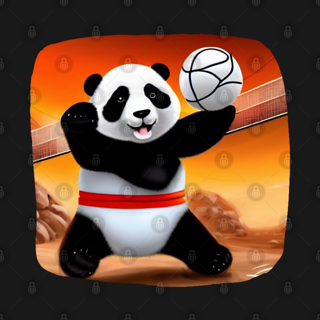 Cute panda Play Ball - Adorable Panda - Kawaii Panda by Suga Collection