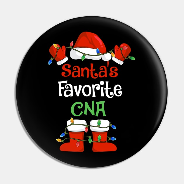 Santa's Favorite CNA Funny Christmas Pajamas Pin by cloverbozic2259lda