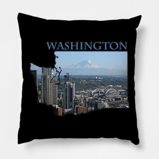 Washington State Outline (Seattle & Mt. Rainier) Pillow