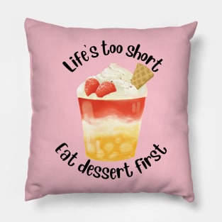 Strawberry and peaches parfait Pillow