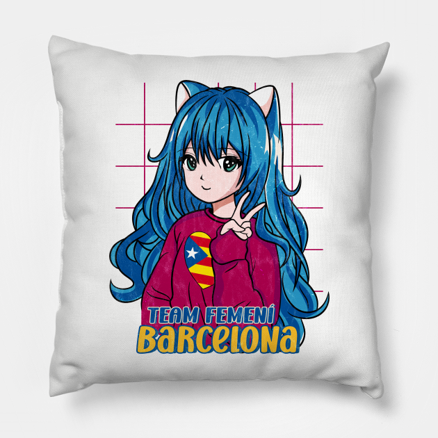 Barcelona Femeni Anime Soccer Girl Sweater - Barcelona Femeni - Pillow | TeePublic Barcelona Femeni Anime Soccer Girl Sweater - Barcelona Femeni - Pillow | TeePublic