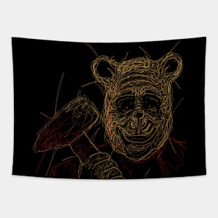 HORROR SKETCHY POOH Tapestry