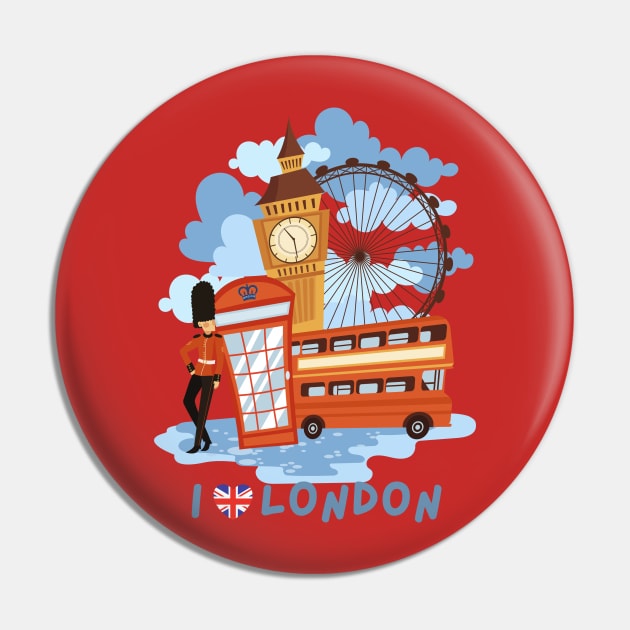 I Love London Pin by Brookcliff