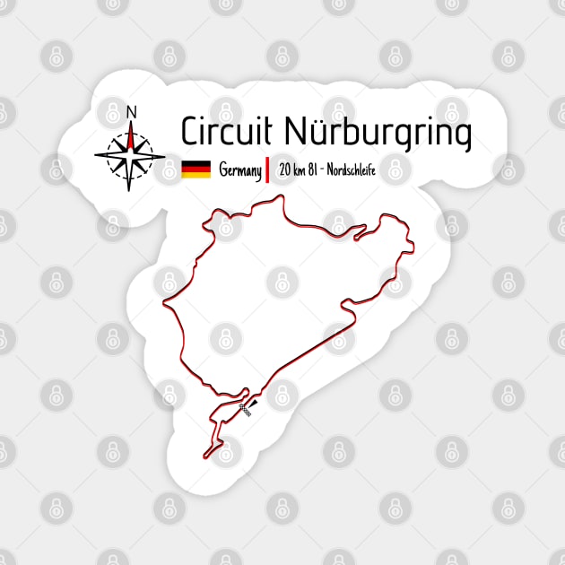 Circuit Nördschleife - Circuit Nürburgring Germany Magnet by Aurealis