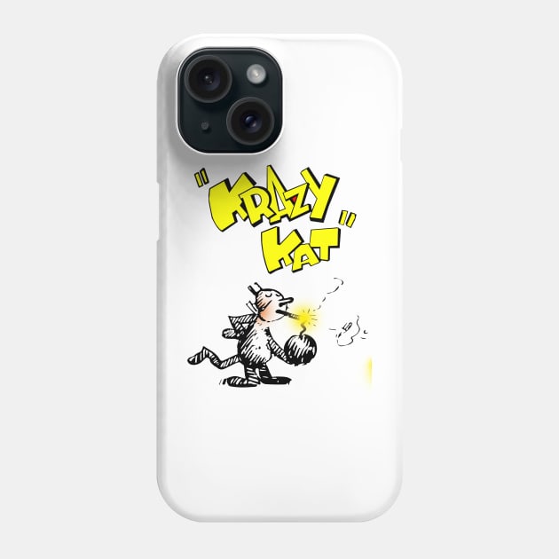 The Crazy Kat and the Bomb Phone Case by enyeniarts