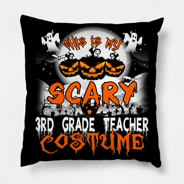 This is My Scary 3rd Grade Teacher Costume Halloween Pillow by danieldamssm