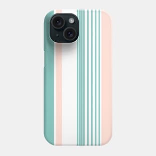 Color Block Stripes Teal and Peach Phone Case