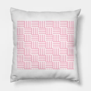 Pink and White Geometric Lines Pillow