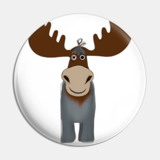 Cute Moose Drawing Pin