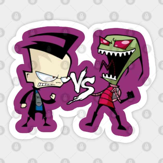 Invaderzim Vs Dib Invader Zim Sticker Teepublic Au