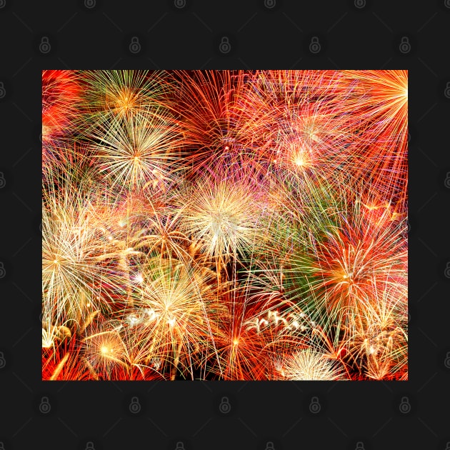 Fireworks light celebration pattern background by DangDumrong