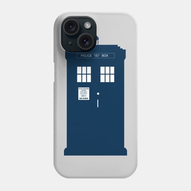 Simple Blue Police Box Silhouette Phone Case by Neon-Light