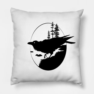 Raven Silhouette II Pillow