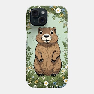 Massachusetts Mayflowers and Groundhog Woodchuck Phone Case