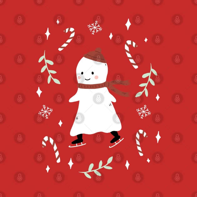 Ice Skating Ghost by Little Spooky Studio