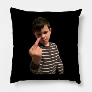 Kid flippin the Bird Pillow