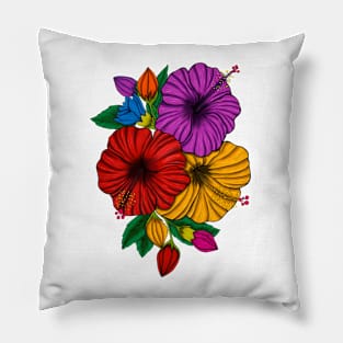 Hibiscus Hawaiian bouquet design for Pillow