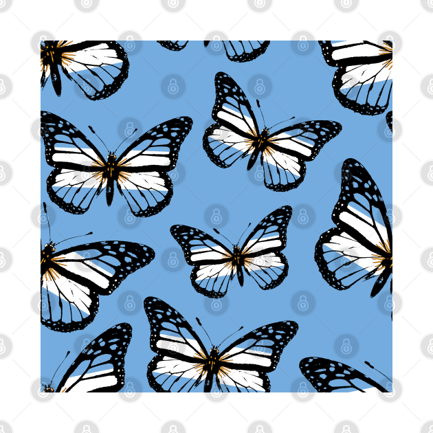 Argentina Flag Butterfly Pattern Pride of Argentina Football by Mochabonk