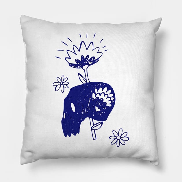 Death Flower Pillow by Nadia D