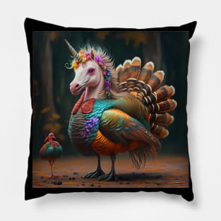 Unicorns Crashing Thanksgiving!!! Pillow