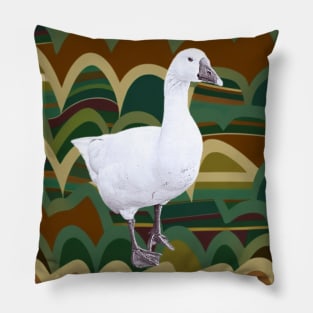 Goose on retro background Pillow