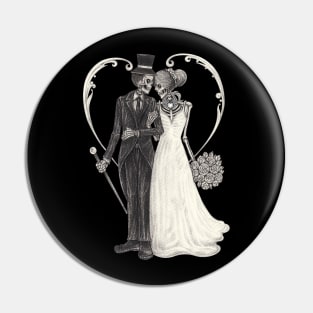 Skeletons loves couple wedding. Pin