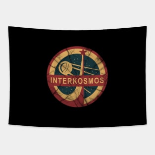 Interkosmos space program Sputnik Satellite Vintage Tapestry