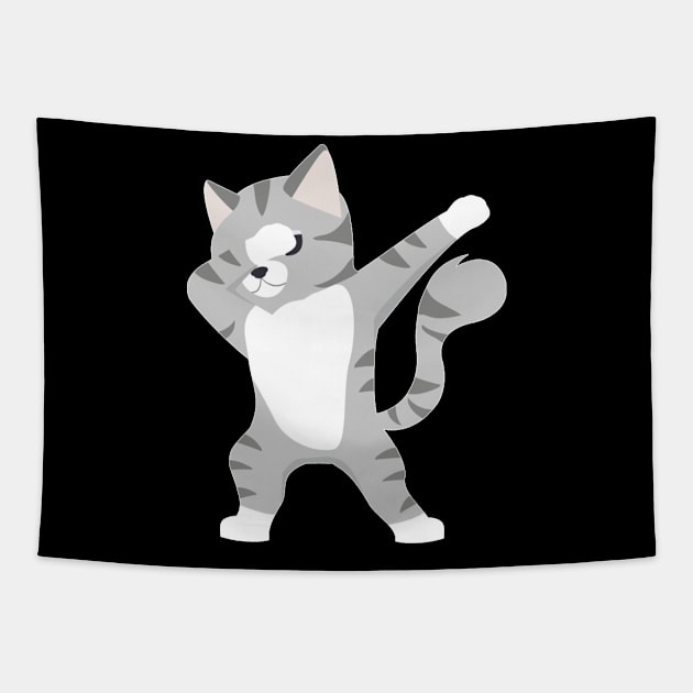 Dabbing Cat Cute Funny Dabbing Cats Lovers For Girls Kids Tapestry by Activate