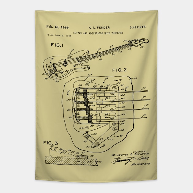 Fender Guitar Patent 1969 Tapestry by MadebyDesign