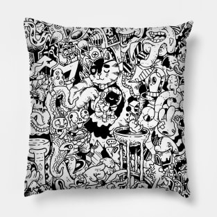 Never Be Alone ( B&W) Pillow