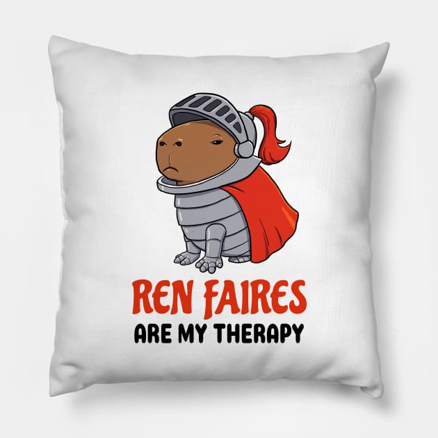 Ren Faires are my therapy Capybara Pillow by capydays