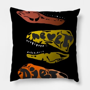 Love Never Dies T-Rex Skulls Pillow