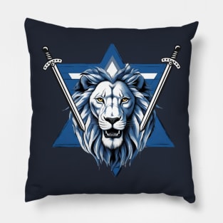 Star of David lion with iron swords Pillow