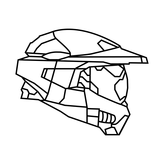 Master Chief Helmet Line art by OreFather