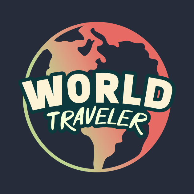 World Traveler || Minimalist Planet Earth || Colorful World Map by Mad Swell Designs