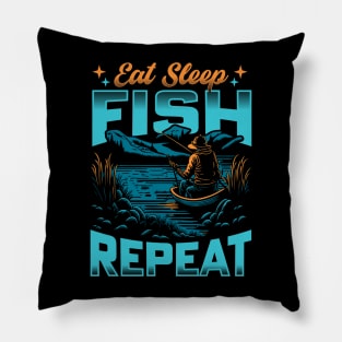 Eat Sleep Fish Repeat | Fishing lover Funny Pillow