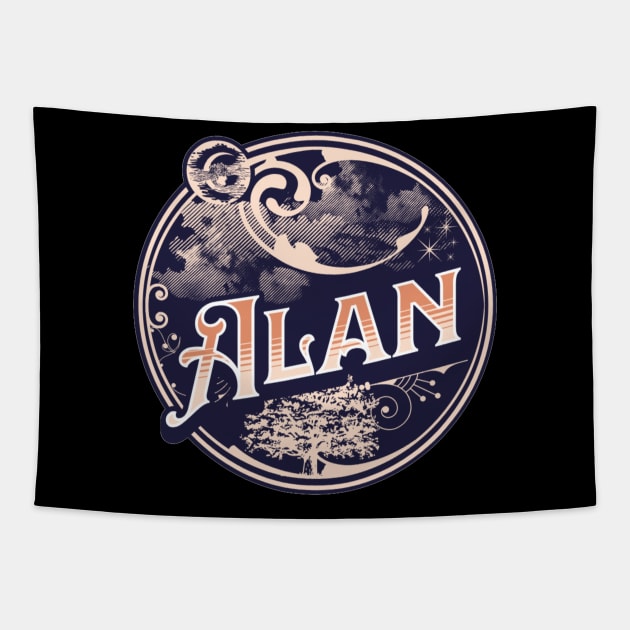 Alan Name Tshirt Tapestry by Renata's
