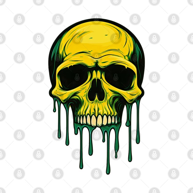 Colorful Paint Dripping Skull by CoolHippoQuotes