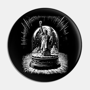 Statue of Liberty New York in a snow globe Pin