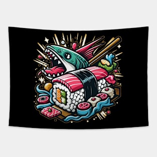 Sushi Shark! Funny Sushi Lover Tapestry