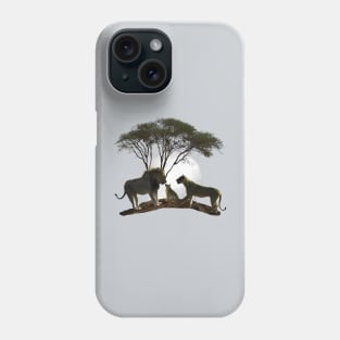 Lion with Moon in Africa - Predator Phone Case