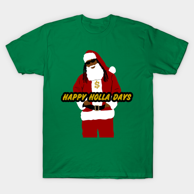 Happy Holla Days Hip Hop Black Santa Claus - Black Santa Claus - T-Shirt