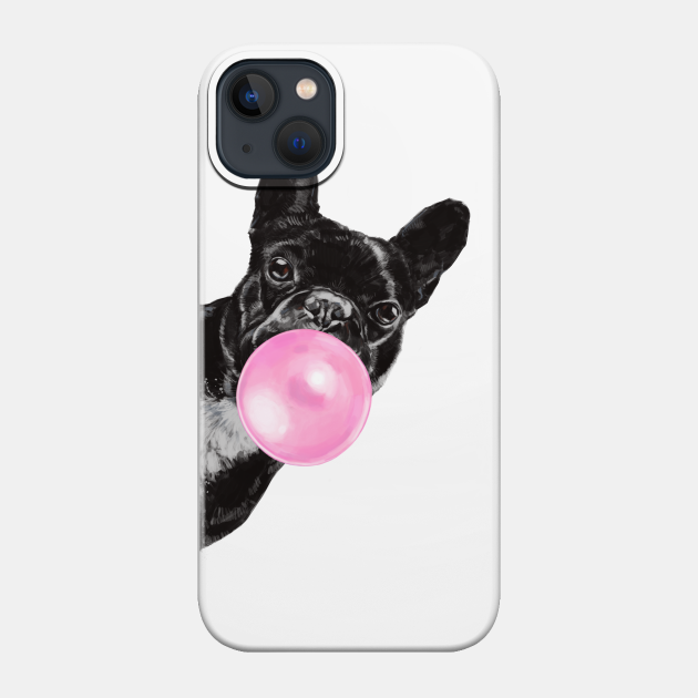 Bubble Gum Sneaky French Bulldog in Green - Bulldog - Phone Case