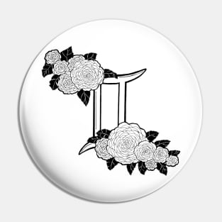 Floral Gemini Astrological Sign Illustration Pin